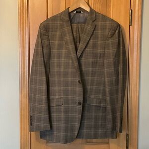 Classic Brown Checkered Men's Suit
